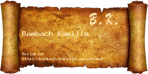 Bambach Kamilla névjegykártya